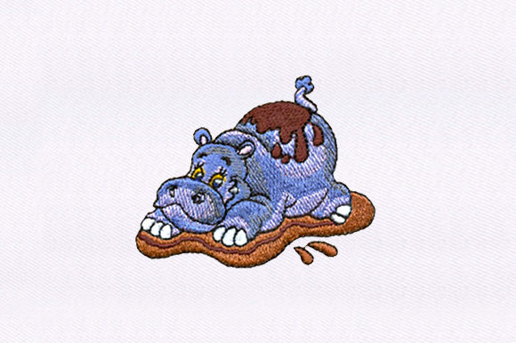 Hippo Playing in Mud: A Designer’s Stitch Test